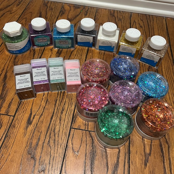 GLITTER LOT CREATOLOGY/ DARICE / MARTHA STEWART EXTRA FINE AND CHUNKY GLITTER - Picture 5 of 9